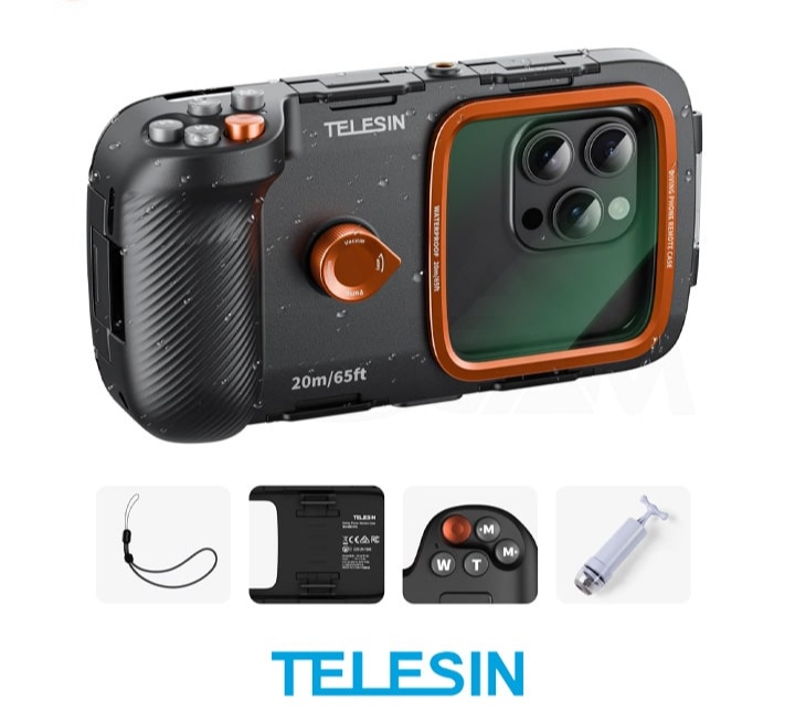 قاب ضد آب و شاتر موبایل آیفون و سامسونگ – تلسین TELESIN Underwater Diving Phone Case