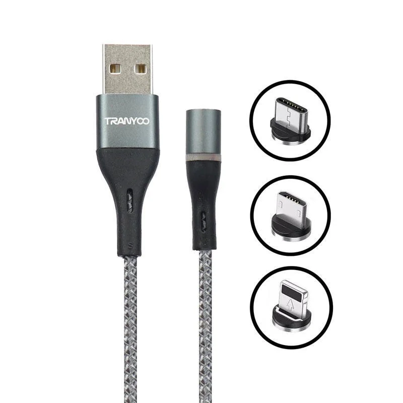 کابل تبدیل USB به لایتنینگ / microUSB / USB-C ترانیو مدل XS4 طول 1 متر