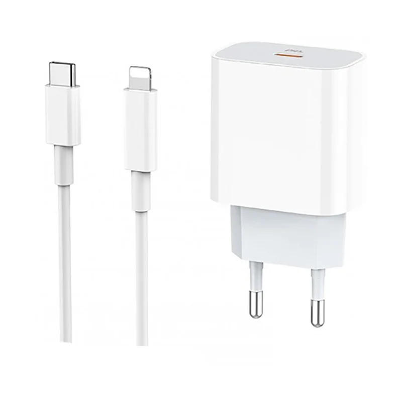 شارژر دیواری ترانیو مدل P12 به همراه کابل تبدیل USB-C به LIGHTNING